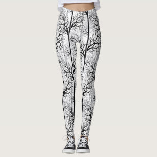 Svartvit abstrakt leggings