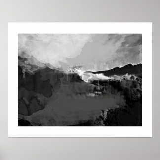 svartvit abstrakt liggande poster