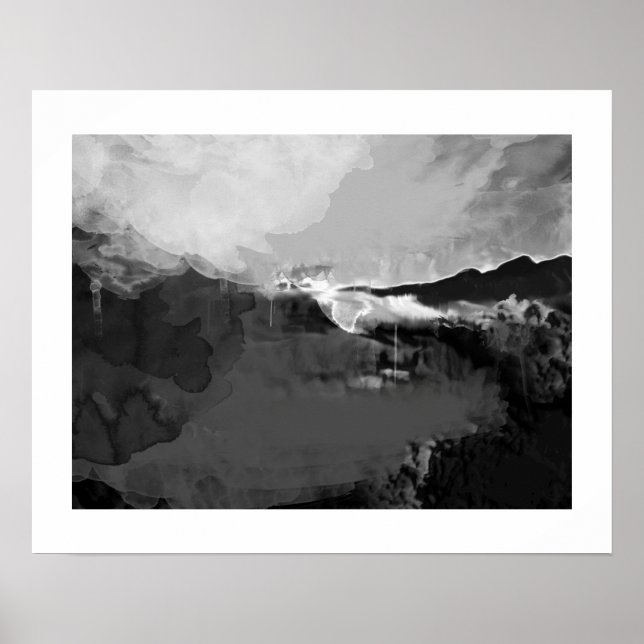 svartvit abstrakt liggande poster (Framsidan)