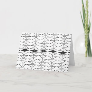Svartvit Abstrakt Linjer Shapes Quirky Mönster Kort