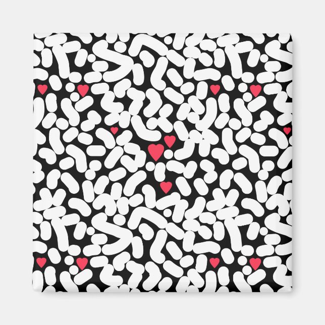 Svartvit abstrakt magnet (Framsidan)