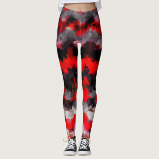 Svartvit Abstrakt, målning Leggings