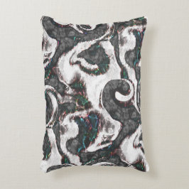 Svartvit abstrakt med detaljrikedom för färgad ell prydnadskudde