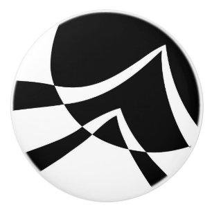 Svartvit Abstrakt Modern Art Knopp