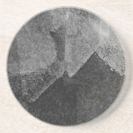 Svartvit abstrakt modern målningspenselkonst underlägg sandsten