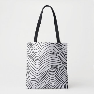 Svartvit Abstrakt Mönster Tote Bag Tygkasse
