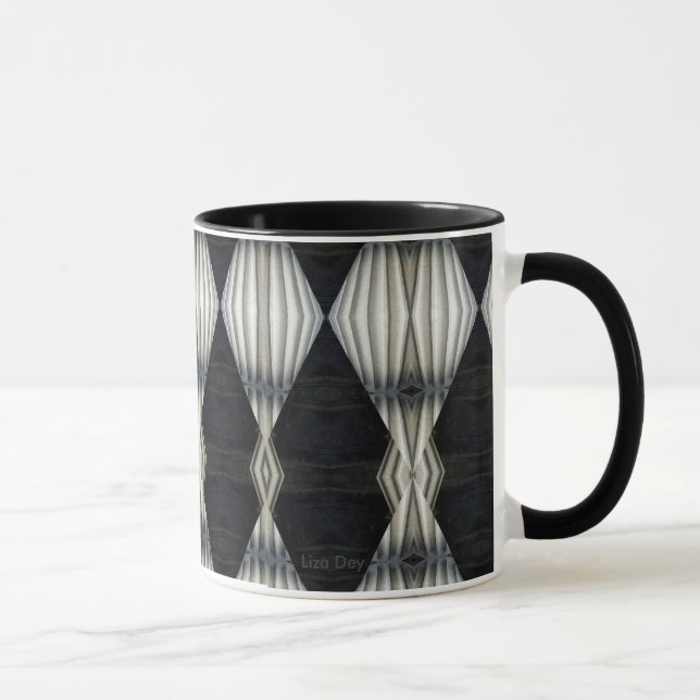 Svartvit Abstrakt Mugg 2 (Höger)