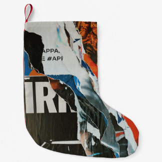 Svartvit abstrakt och orange liten julstrumpa