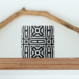 Svartvit Abstrakt Op Art Geometric Mönster Kakelplatta