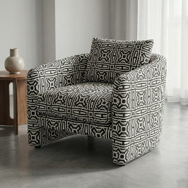 Svartvit Abstrakt Op Art Geometric Mönster Tyg