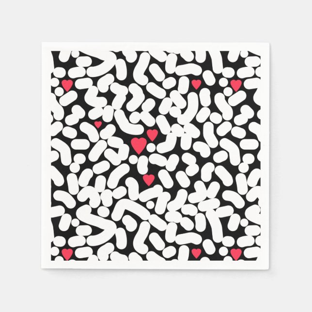 Svartvit abstrakt pappersservett (Framsidan)