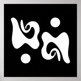 Svartvit abstrakt poster