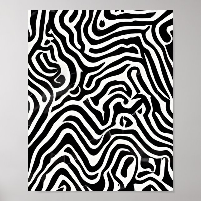 Svartvit Abstrakt Poster (Framsidan)