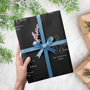 Svartvit abstrakt renar modern jul presentpapper