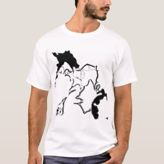 Svartvit abstrakt stil t shirt