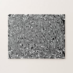 Svartvit Abstrakt Swirl Pussel