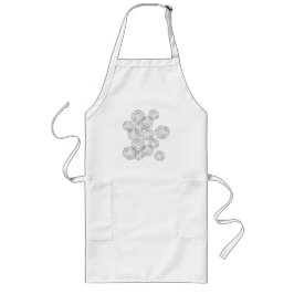 Svartvit abstrakt vår blommor långt förkläde