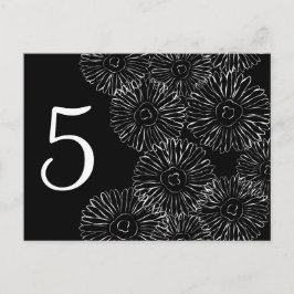 Svartvit abstrakt vår blommor vykort