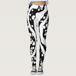 Svartvit abstraktion leggings
