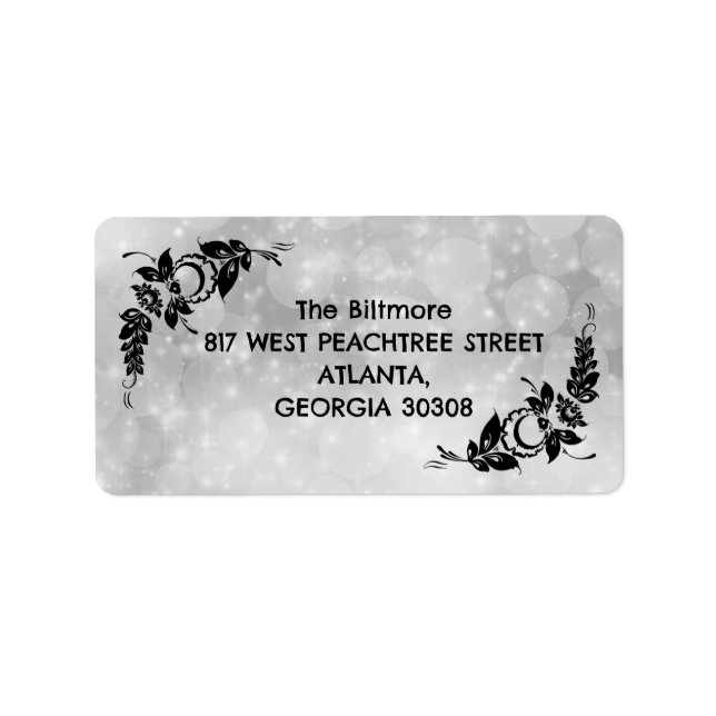 Svartvit Adressetikett (Framsidan)