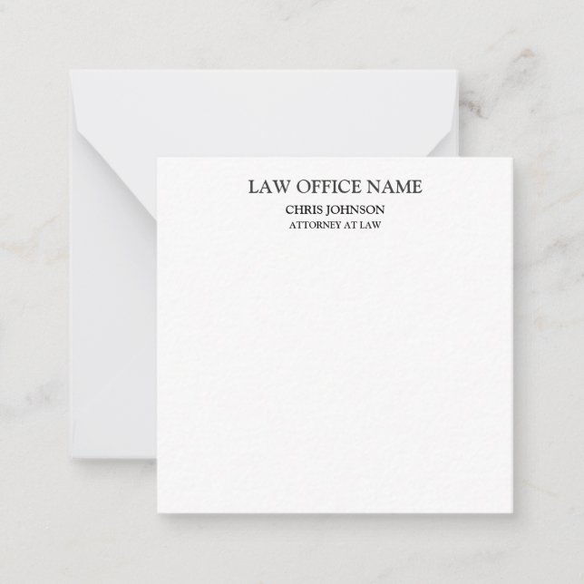 Svartvit advokat vid Law Business Profile Anteckningskort (Framsida)