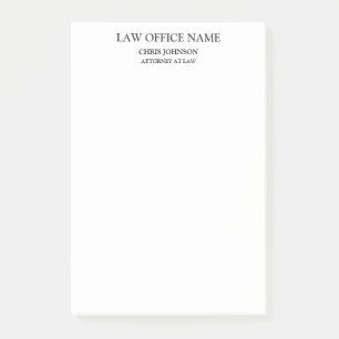 Svartvit advokat vid Law Business Profile Post-it Block