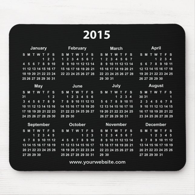 Svartvit affär för 2015 kalender musmatta (Framsidan)
