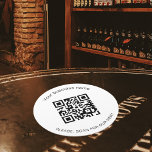 Svartvit affärs-pub-restaurangmenyns qr-kod underlägg papper rund<br><div class="desc">En snyggt,  klassisk vit bakgrund. Anpassa och lägg till ditt företag namn,  din egen Qur-kod och en text. Svart text.</div>