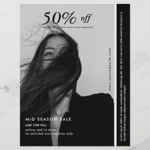 Svartvit affärsFlyer Reklamblad