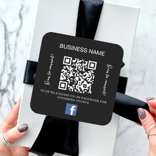 Svartvit affärskod namn qr Facebook Fyrkantigt Klistermärke