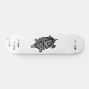 Svartvit akvatisk sköldpadda mini skateboard bräda 18,5 cm