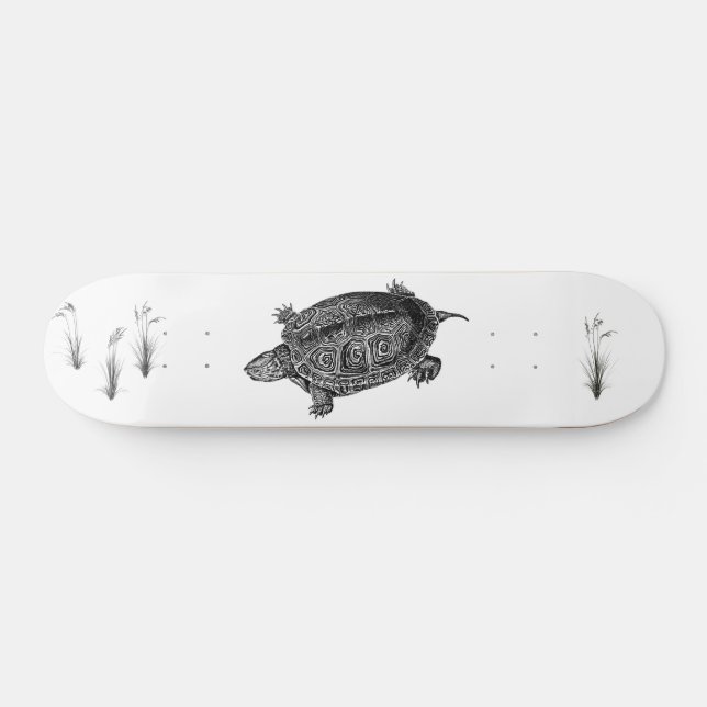 Svartvit akvatisk sköldpadda mini skateboard bräda 18,5 cm (Horz)