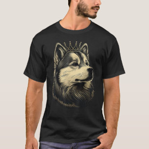 Svartvit Alaska Malamute Hund Krona Alaska T Shirt