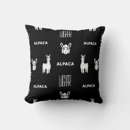 Svartvit Alpaca Baby Pillow med Wighar Kudde