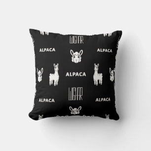 Svartvit Alpaca Baby Pillow med Wighar Kudde