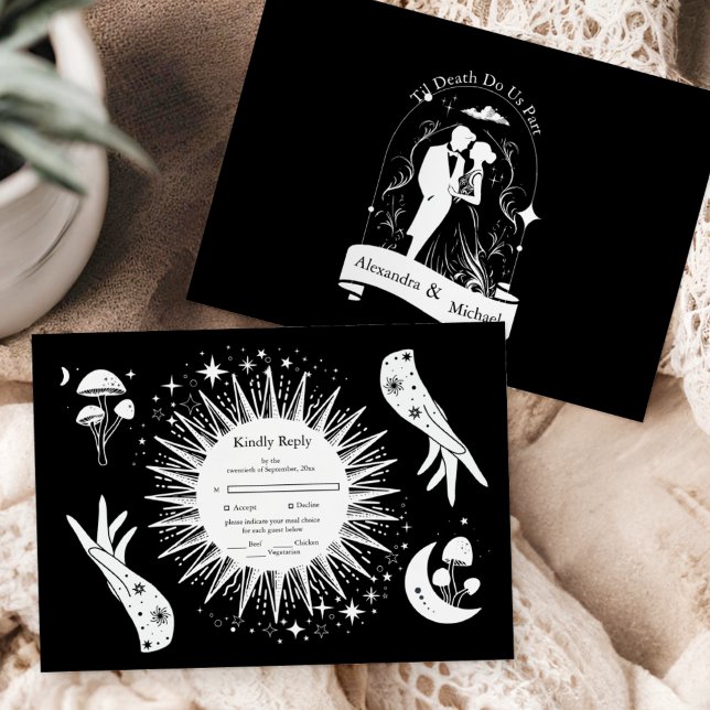 Svartvit Älskare Tarot Card Bröllop OSA Kort (Skapare uppladdad)