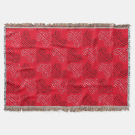 Svartvit alternerande Linjer på rött Filt