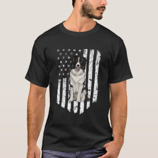Svartvit amerikansk Flagga-kollie 4:e Jul T Shirt