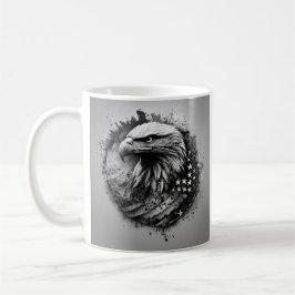 Svartvit amerikansk flagga örn kaffemugg
