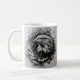 Svartvit amerikansk flagga örn kaffemugg