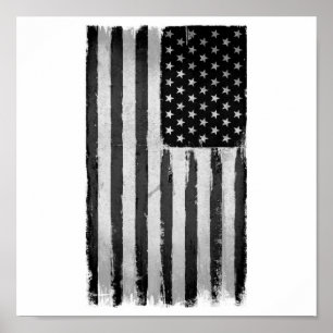 Svartvit amerikansk flagga poster