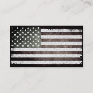 Svartvit amerikanska flaggan visitkort