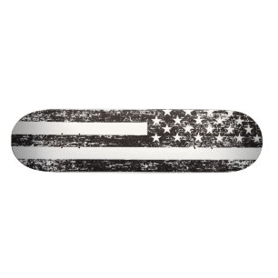 Svartvit amerikanska flagganSkateboard Old School Skateboard Bräda 18 Cm
