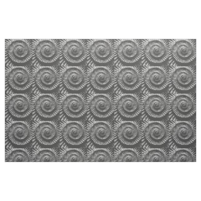 Svartvit ammonite tyg (Fat Quarter)