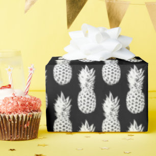 Svartvit ananas mönster inslagning papper presentpapper