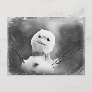 Svartvit, ändrad Snögubbe Vykort