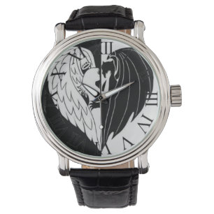 Svartvit angeoudemon armbandsur