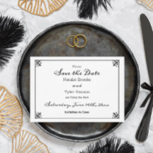 Svartvit Anime Bröllop spara datum