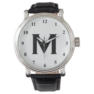 Svartvit anpassade för monogramklockor armbandsur