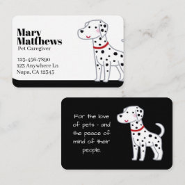 Svartvit Anpassade Heartfilt Pet Sitter Visitkort